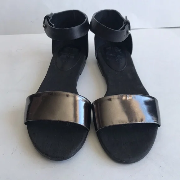 See by Chloe Specchio Cork Flat Sandal Size 36 Black Leather Upper Designer - Picture 3 of 13